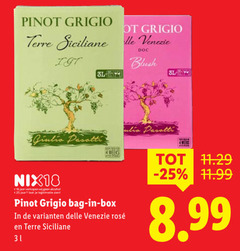  witte wijn rode 4 18 25 31 pinot grigio venezie blush giulio nix18 jaar alcohol legitimatie bag box rosee siciliane 