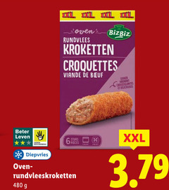  xxl oven bizbiz rundvlees kroketten croquettes viandel b beter leven stuks pieces diepvries rundvleeskroketten 