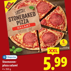  4 350 pizza salami with crispy base and edge diepvries xxl pizzas 5.99 