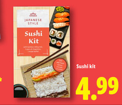  1 2 vitasia japanese style sushi kit with bamboo rolling mat pairs chopsticks recipe leaflet fresh salmon cucumber 