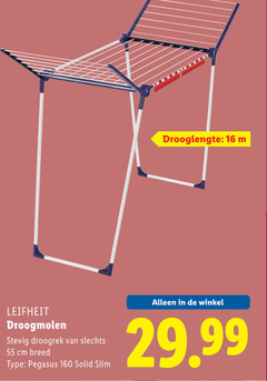  16 55 160 drooglengte leifheit droogmolen stevig droogrek cm breed pegasus solid slim 