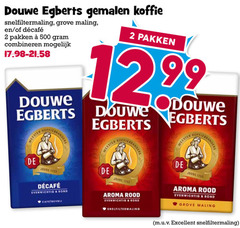  douwe egberts koffie 2 500 gemalen snelfiltermaling grove maling pakken combineren meester joure evenwichtig rond cafeinevrij aroma rood excellent 