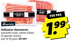  bijzonder italiaanse vleeswaren prosciutto crudo salame milano spianata romana pak 