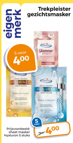  5 400 merk trekpleister gezichtsmasker glamour effect came sheet masker stuks 