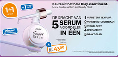  1 2 3 4 5 30 50 spaar punt olay assortiment double action beauty fluid trekpleister super kracht textuur serum zichtbaar verheldert hydrateert glad ml combinatie combinaties vermeld 