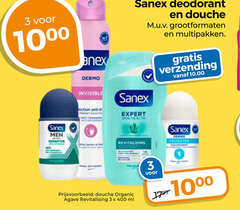  3 400 1000 sanex men sensitive dermo invisible anti deodorant expert skin health douche grootformaten multipakken verzending organic agave ml 
