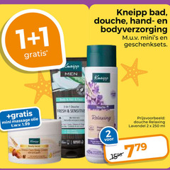  1 2 250 kneipp bad douche bodyverzorging geschenksets men mini massage olie t.w.v. fresh sensitive relaxing lavendel ml 