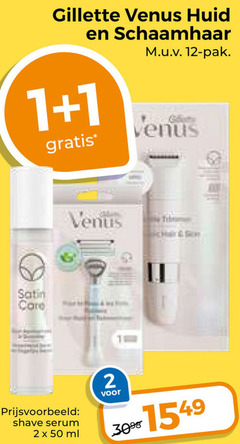  1 2 12 50 gillette venus huid schaamhaar satin card shave serum ml pak 