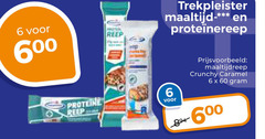  6 60 600 reep trekpleister maaltijd proteine maaltijdreep crunchy caramel 600watt 