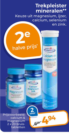  2 20 trekpleister mineralen magnesium ijzer 2e calcium selenium halve zink bruis tabletten 
