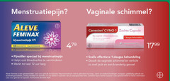  1 3 12 menstruatiepijn aleve feminax pijnstiller bloedverlies verminderen uur lang vaginale schimmel canesten zachte capsule verlicht jeuk branderig gevoel geneesmiddel lees gebruik bijsluiter naproxennatrium gebruiken maag darm bloedingen maagpijn gelijktijdig antistollingsmiddelen ernstig hartfalen maanden zwangerschap clotrimazol bayer 