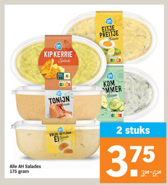  2 salades kip kerrie salade eitje nutri score beter leven tonijn kom vrije uitloop stuks 