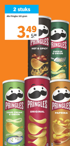  pringles chips 2 180 300 stuks hot spicy cheese onion sour cream original paprika be 