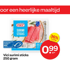  36 250 maaltijd gecertificeerd www.msc.org vici surimi sticks 