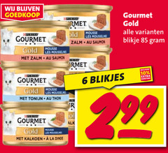  gourmet kattenvoer 6 10 mousse gold zalm saumon les tonijn thon kalkoen la old blikjes blikje 2 