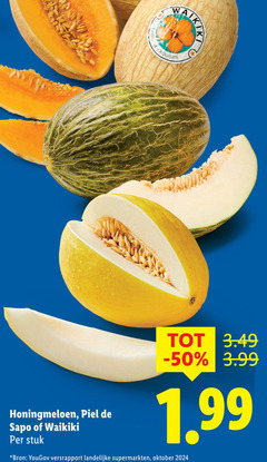  waikiki exquisite 3.99 honingmeloen piel stuk versrapport landelijke supermarkten oktober 