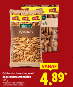  500 xxl to nds californische walnoten ongezouten amandelen actieprijs 5.99 