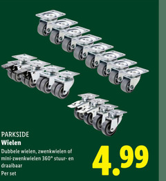  360 parkside wielen dubbele zwenkwielen mini stuur draaibaar 