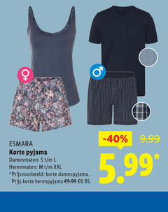  esmara korte pyjama damesmaten l herenmaten xxl damespyjama herenpyjama 5.99 