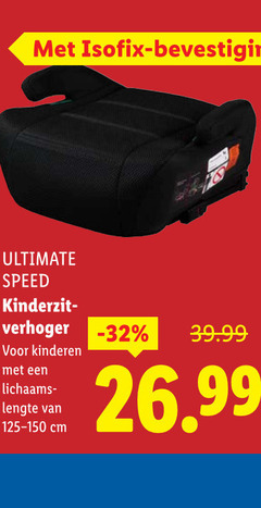  isofix bevestiging ultimate speed verhoger kinderen lichaams lengte cm 