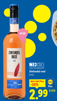  rose 18 25 2022 usa rosee zinfandel juicy fruity nix18 jaar alcohol legitimatie 3.99 