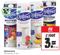  1 2 31 32 46 64 100 200 optimel protein drinkyoghurt passievrucht proteine weide planet aardbei banaan proof optimer framboos mango perzik peer pak suiker ml vet drink pakken liter 