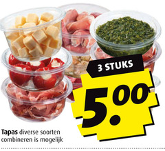  3 tapas soorten combineren stuks 