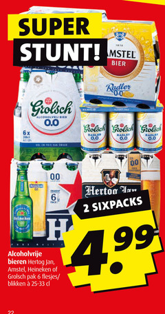  amstel heineken 0.0 grolsch hertog jan alcoholvrij bier blikjes 2 6 22 1830 super 6x wol radler 00 pack alcoholvrije bieren pak blikken 25-33 sixpacks 