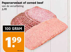  100 pepercervelaat corned beef versafdeling kilo 