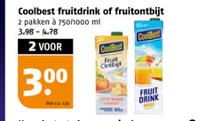  2 300 coolbest fruitdrink fruitontbijt pakken 750 1000 ml liter v.a. fruit ontbijt drink 