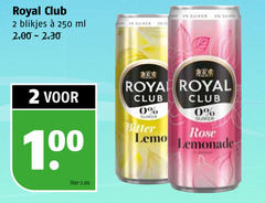  2 100 250 royal club blikjes ml suiker roya bitter rose lemonade liter 