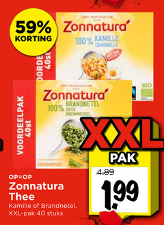  zonnatura thee 40 100 1000 kamille water camomille brandnetel xxl pak stuks bio 