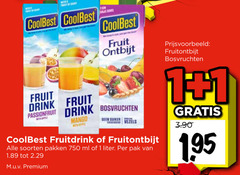  coolbest vruchtensap 1 750 teen fruit ontbijt fruitontbijt bosvruchten drink passionfruit with apple mango suiker vezels fruitdrink soorten pakken ml liter pak premium l 