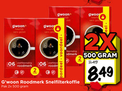  gwoon koffie 2 500 vers 06 snelfiltermaling roodmerk stuks voordeel filtermaling snelfilterkoffie pak 2x 