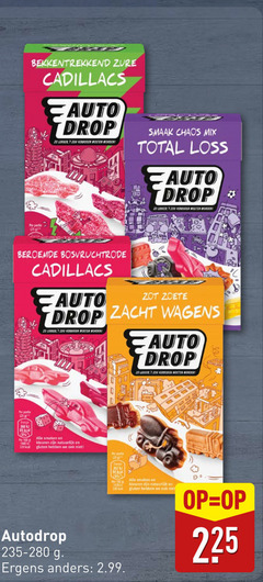  20 25 225 360 zure cadillacs drop verboden chaos mix total loss auto bosvruchtrode zoete zacht wagens 100g smaken kleuren natuurlijk gluten portemonnee autodrop ergens 