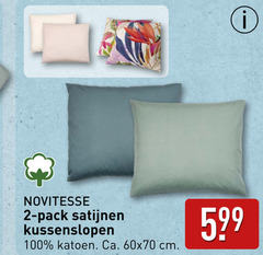  2 100 novitesse pack satijnen kussenslopen katoen ca. cm 
