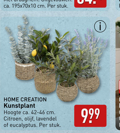 ca. cm stuk home creation kunstplant hoogte citroen olijf lavendel eucalyptus 