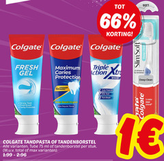  1 2 3 colgate fresh gel caries protection triple action white soft deep clean tip strong breath calcium boost arginine regular flavour 3x removal tandpasta tandenborstel tube ml stuk total 