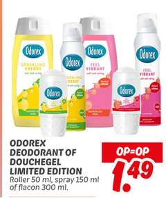  50 150 300 odorex sparkling energy soft and caring shower ge 300ml deodorant douchegel limited edition feel vibrant gel roller ml spray flacon alcohol anti transpirant 