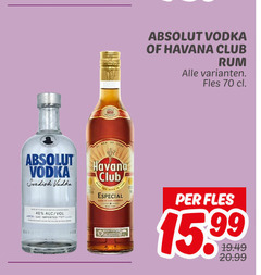  40 absolut vodka swedish havana club especial imported rum fles 