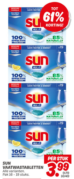  1 16 19 100 improved formula protects your effective eco save water all 99 stains with naturally cleaning ingredients short energy sun vaatwastabletten pak stuks stuk 3.99 