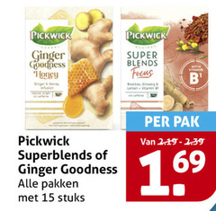  pickwick thee 6 15 69 ginger goodness honey infusion superblends pakken stuks super blends focus rooibos ginseng with vitamin b pak 16 