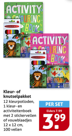  1 2 12 100 activity colour pencils book colouring stickers kleur knutselpakket kleurpotloden activiteitenboek stickervellen vouwblaadjes cm vellen elders 