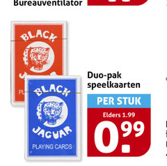  bureauventilator black duo pak speelkaarten stuk elders playing cards 