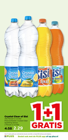  1 2 50 100 koolzuur clear perzik sugar crystal citroen l bubbles sinas flavour sisi flessen 5 liter sparkling lemon combinatie plus.nl 