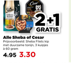  sheba cesar kattenvoer hondenvoer 1 2 3 12 60 du jour filets kip duurzame tonijn kuipjes 