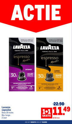  lavazza koffiecups 2 5 13 30 100 zero impact aluminium caps torino italia co espresso maestro intenso maxi pack deep passion biscuit notes intensity 11 medium compatible with nespresso original machines by capsules doos stuks lungo arabica las bright sun floral light 1.1 makro 
