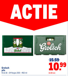 16 24 300 450 1613 1615 actie sinds grolsch pilsner ch vakmanschap   meesterschap g b is pils krat - flesjes ml 15.59- 10 99 13.30 incl .