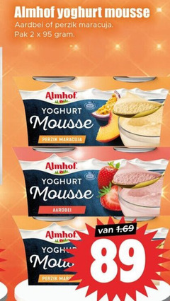  almhof yoghurt 2 mousse aardbei perzik maracuja pak mara 