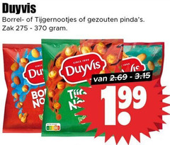  duyvis borrelnootjes pinda since du borrel tijgernootjes gezouten zak 